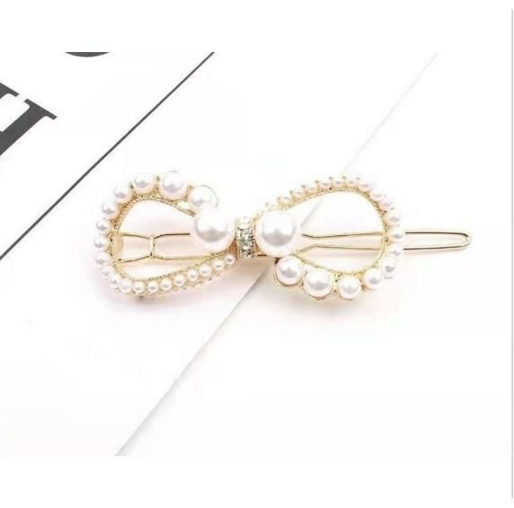 New Korean style simple pearl tassel hairpin shark clip (pearl-8 small size)