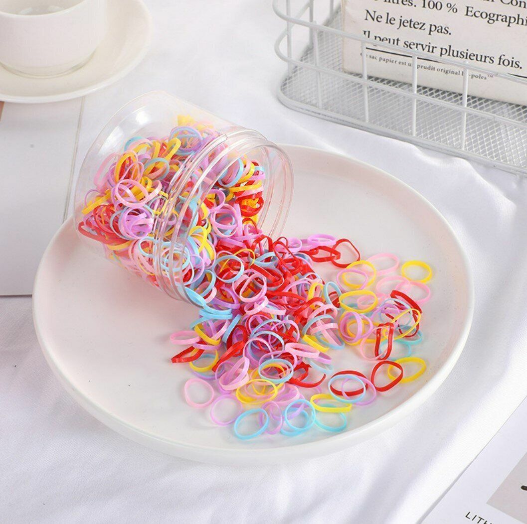 New Korean version of disposable children's hair-friendly rubber bands, about 500 black thickened, high-elastic, simple rubber band hair ties