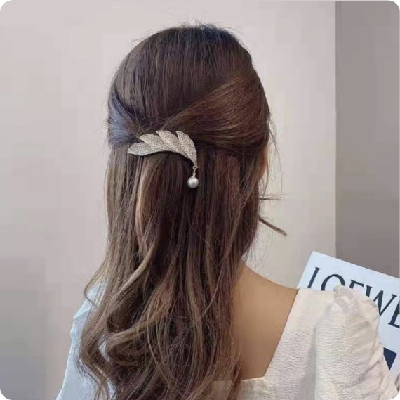 New Korean style simple pearl tassel hairpin shark clip