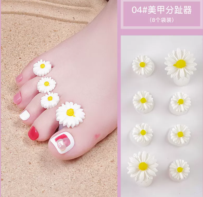 Hot selling manicure tools toe separator 04 white daisy