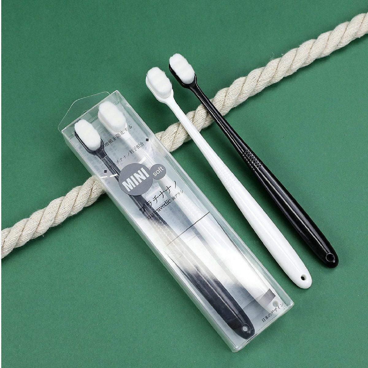 New Japanese best-selling - 2 pieces Japanese-style micron-grade 10,000-bristle toothbrushes [massage, zero irritation] [360-degree sweep away old dirt] (massage + health + zero irritation)