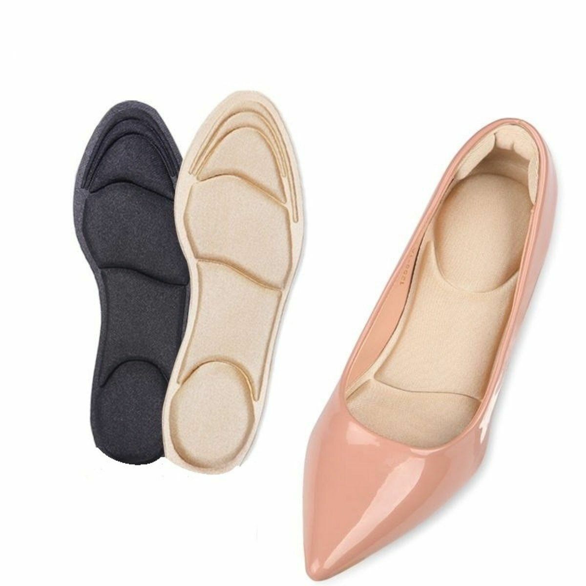 New comfortable shock-absorbing insoles Shock-absorbing insoles {FreeSize} -1 pair Black You can walk more comfortably in your heels if you have these high heel Color