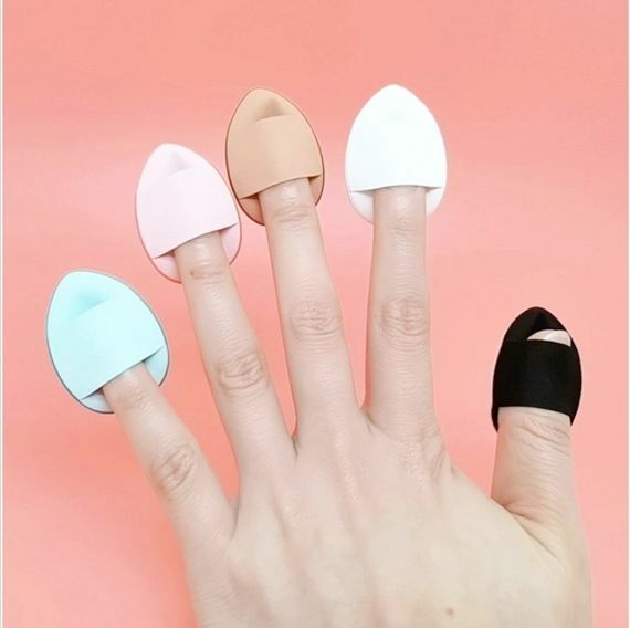 New Korean thumb makeup powder pad, concealer foundation cushion, wet and dry powder (5 pieces), 5 colors