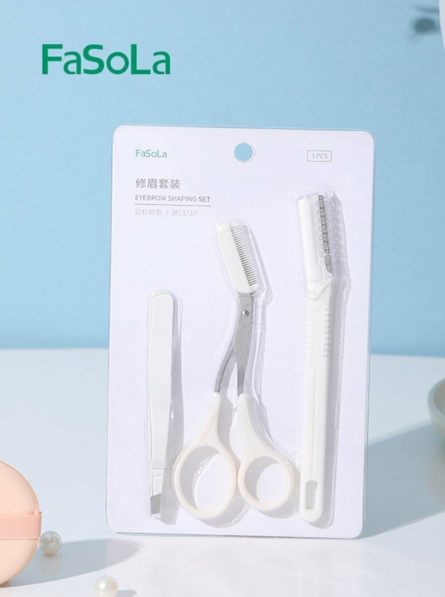 New FaSoLa eyebrow trimming knife, eyebrow combing scissors, safe eyebrow trimming tool, unisex eyebrow scissors