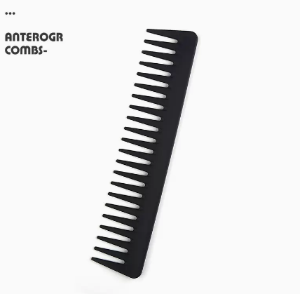 Popular women's home plastic comfortable comb (goddess wide teeth, black) (size: length 19, width 4cm)