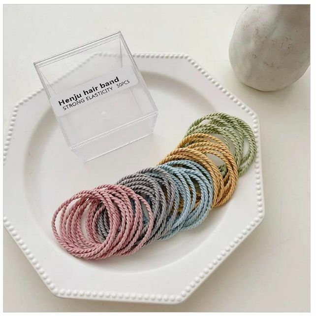 New simple and highly elastic elastic headband hair tie (Morandi color 30 pieces)