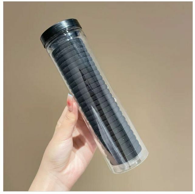 New simple and highly elastic elastic headband hair ties (black 20 pieces) Note: transparent zipper bag packaging, not bottles