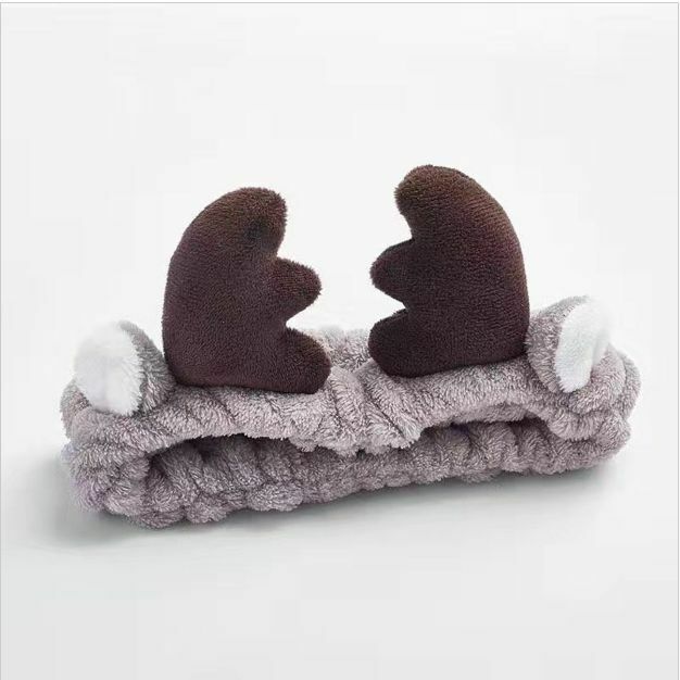 Hot selling cute face wash makeup headscarf headband headband (brown elk)