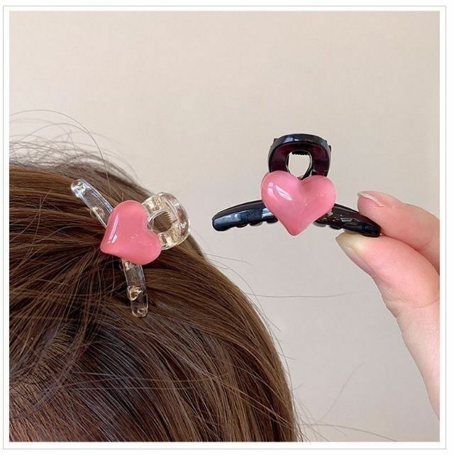 Hot Selling Mini Love Shark Clip Hair Accessory Hair Clip (Black + Transparent, One Each)
