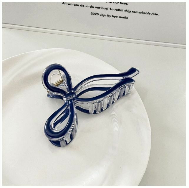 Hot selling color block blue gradient hair clip hair accessories shark clip (ribbon bow)