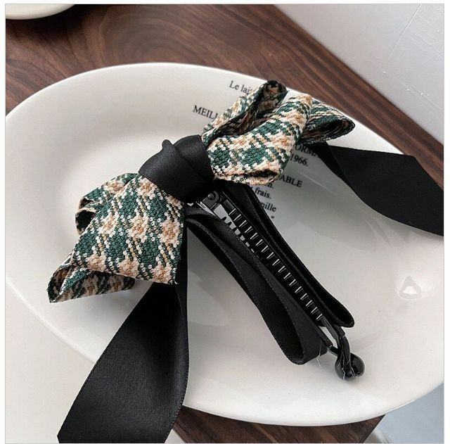 Hot Selling Big Bow Banana Clip Vertical Clip Hair Clip Headwear (Green)