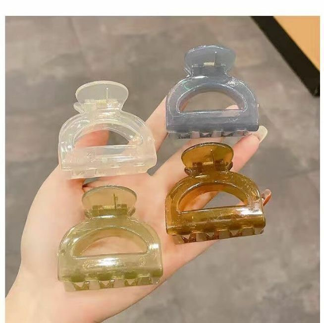 Hot selling mini jelly color semicircular hair clip hair accessories (one in each of four colors)