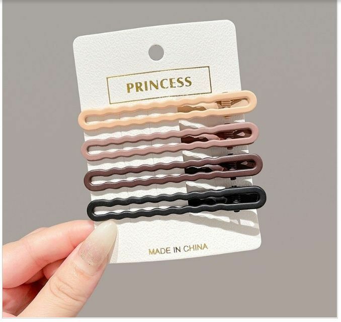 Hot selling bangs for broken hair, seamless duckbill clip hairpin headdress (wavy clips, four pack)