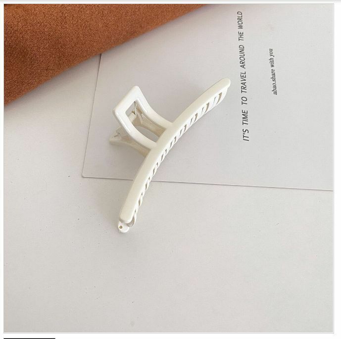 Hot Selling Versatile Simple Shark Clip Hair Accessory Hair Clip (Glossy - Milk White)