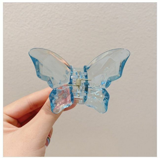 Hot Selling Crystal Three-dimensional Butterfly Hair Clip Hair Accessories (Ice Blue Fairy Butterfly)