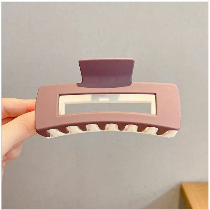 Hot selling simple color matching shark hairpin (purple and white)