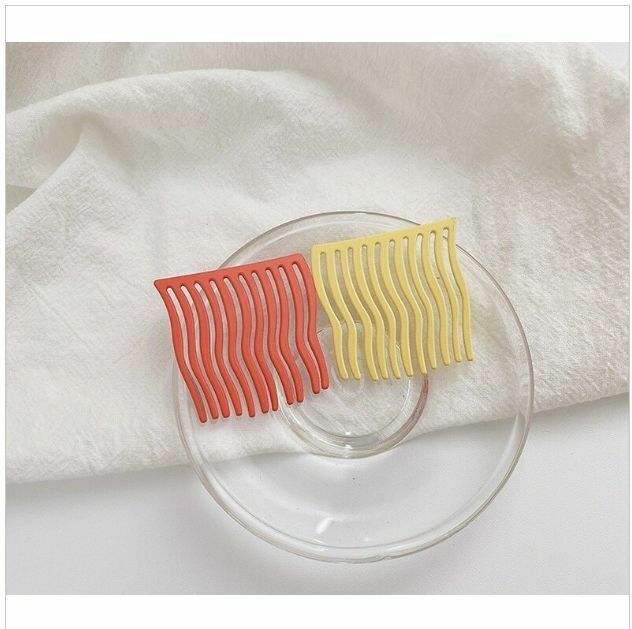 Hot selling simple metal seamless inverted comb (orange 2-piece set)