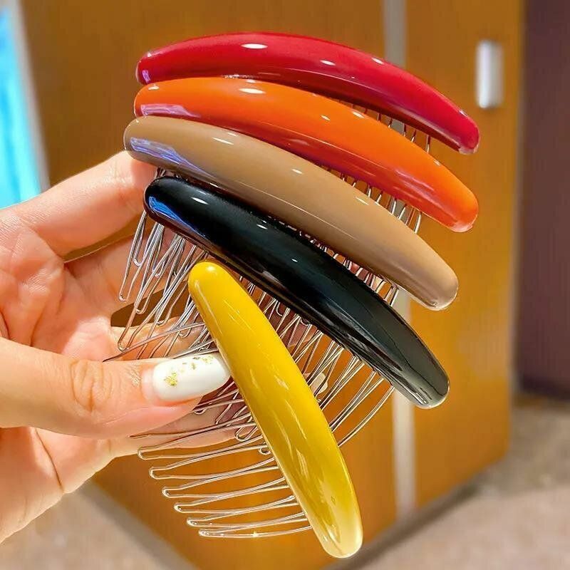 Hot selling Korean seamless inverted hair comb insert comb simple and sweet bangs comb hair clip non-slip female back head broken hair clip hair accessories