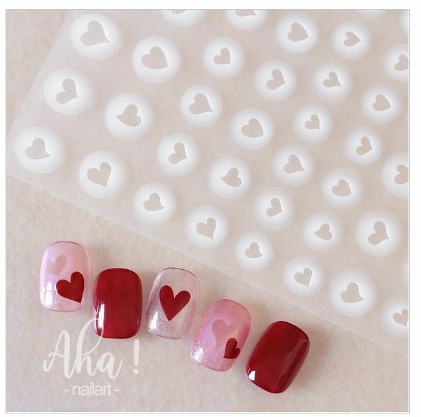 Hot selling smudged semi-transparent hollow manicure adhesive stickers (irregular love)