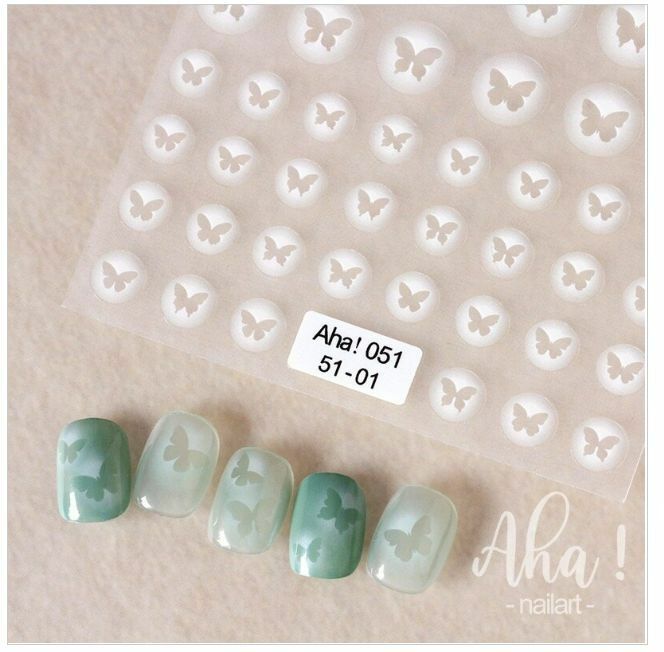 Hot selling smudged semi-transparent hollow manicure adhesive sticker (butterfly)