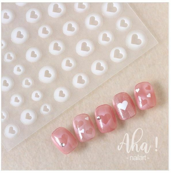 Hot selling smudged semi-transparent hollow manicure adhesive stickers (love)