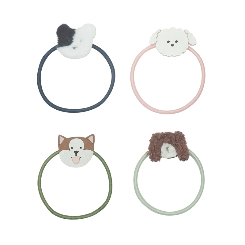 Mimi & Lula 喵汪派對-可愛狗狗髮束4入