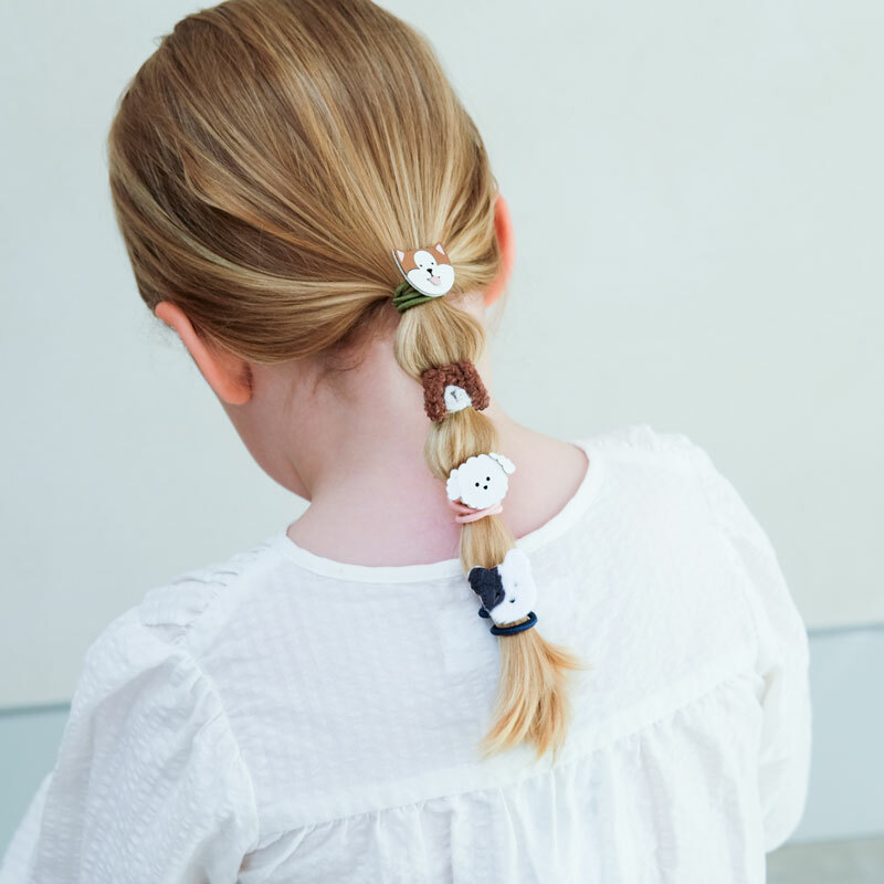 Mimi & Lula 喵汪派對-可愛狗狗髮束4入