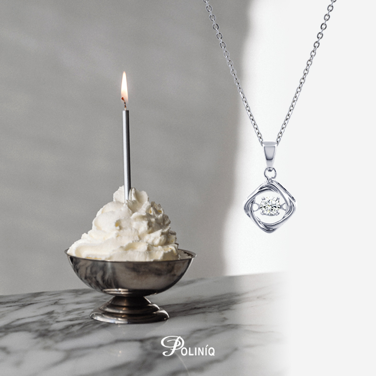 925純銀「菱形 動感晶鑽」項墜+贈白鋼項鍊-SDP0069