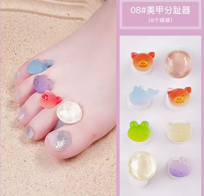 Hot selling manicure tools toe separator 08 animal gummies
