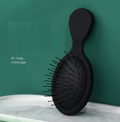 Popular women's portable airbag massage comb (black nylon teeth) (size: length 14cm width 5.8cm)