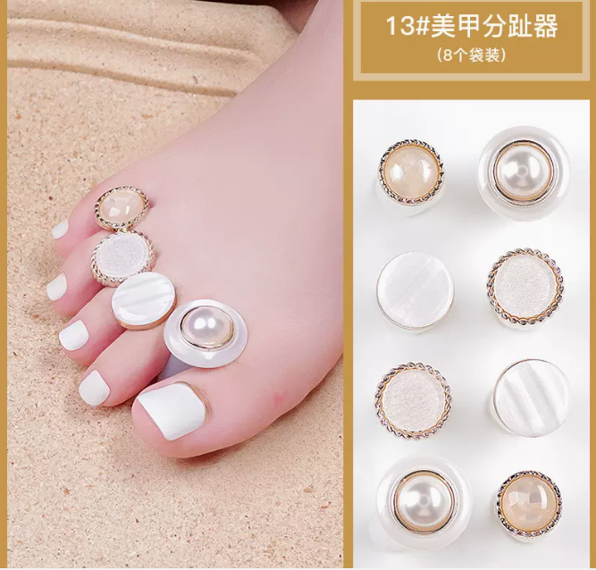 Hot selling manicure tools toe separator 13 baroque shell pearls