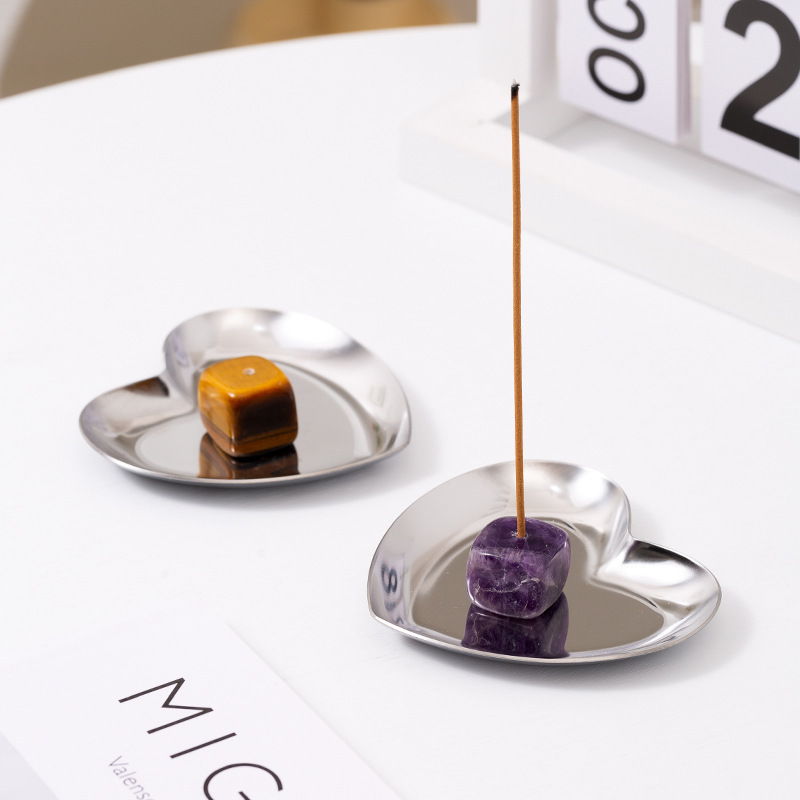 紫水晶心型線香盤∣簡約系列∣FOHO