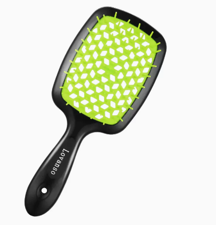 Popular women's grid candy color comfortable hair comb (green) (size: 20.5*8.5*9.2cm)