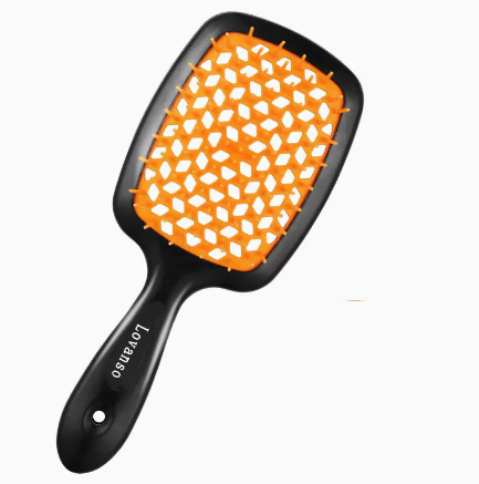 Popular women's grid candy color comfortable hair comb (orange) (size: 20.5*8.5*9.2cm)