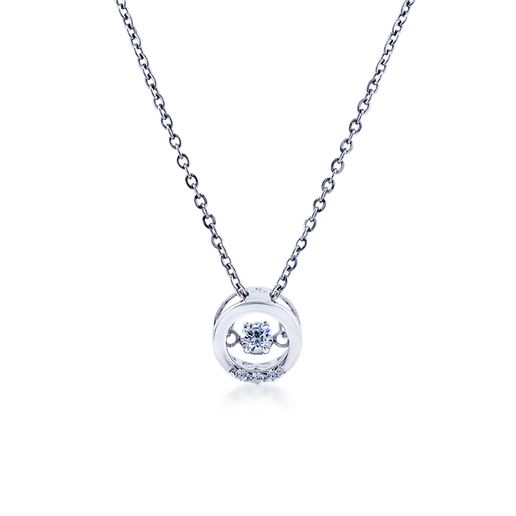 925純銀「小宇宙 閃爍動感」晶鑽項墜+贈白鋼項鍊-SDP0065