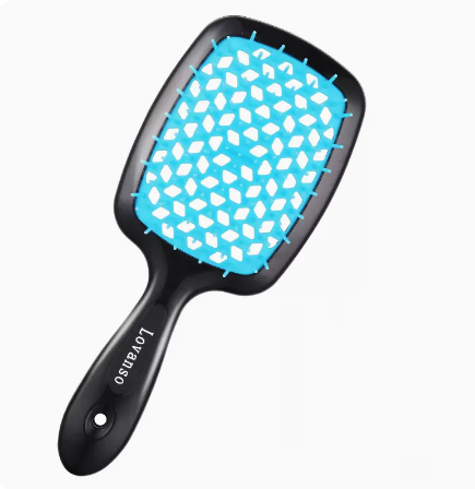 Popular women's grid candy color comfortable hair comb (blue) (size: 20.5*8.5*9.2cm)
