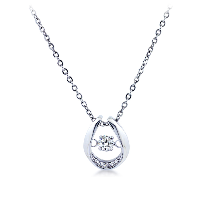 925純銀「幸運U 閃爍動感」晶鑽項墜 + 贈白鋼項鍊-SDP0061