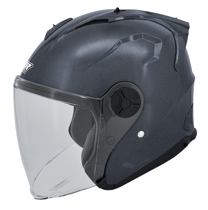 M2R J-X 閃銀灰 素色 3/4罩 輕量