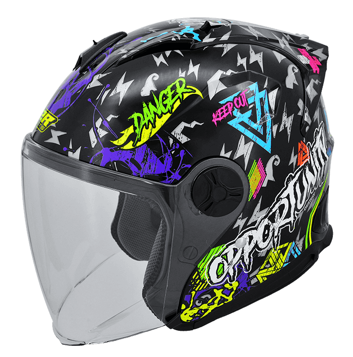 M2R J-X #2 亮黑 彩繪 3/4罩 輕量