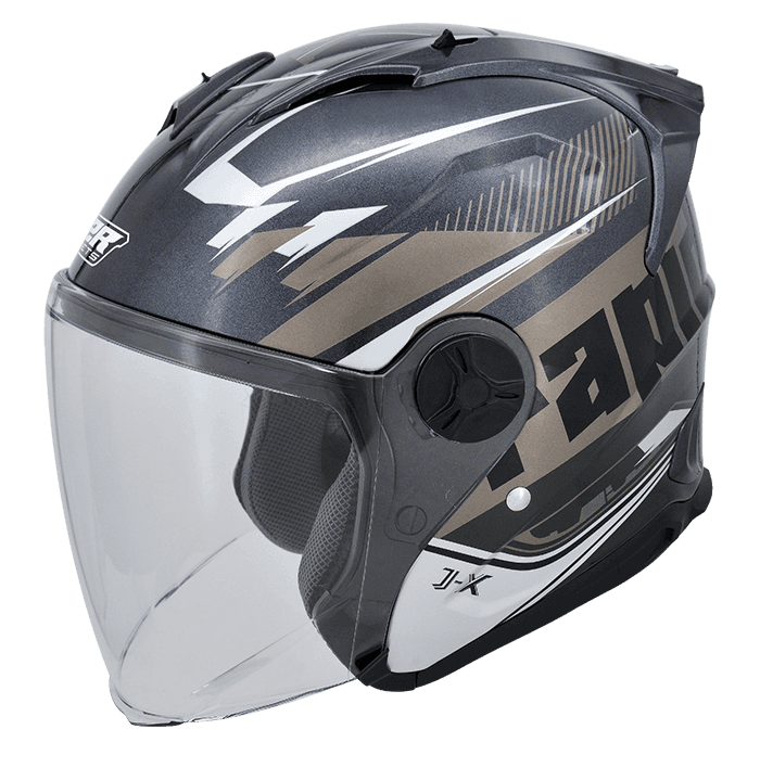 M2R J-X #5 閃銀灰 彩繪 3/4罩 輕量