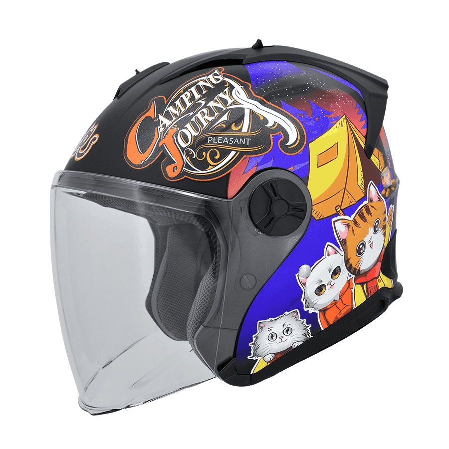 M2R J-X #6 消光黑 彩繪 3/4罩 輕量