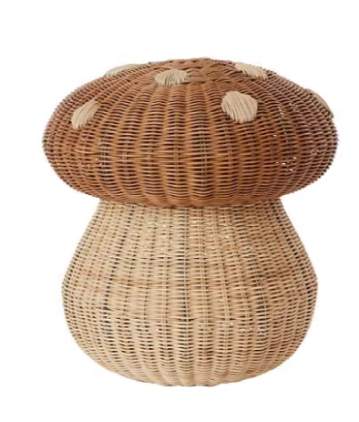catsle藤編蘑菇形收納筐