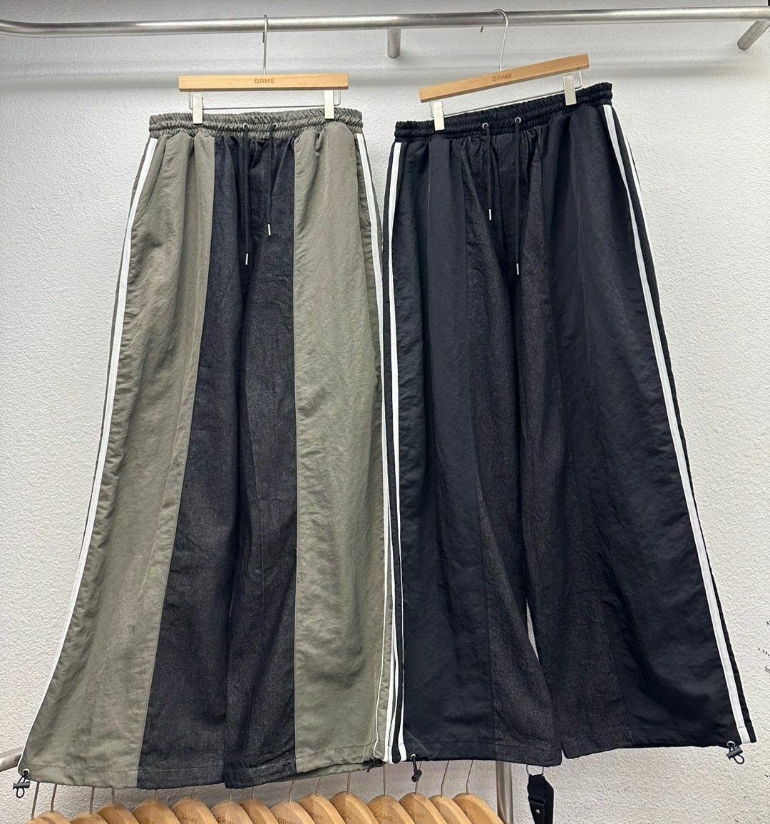 拼布雙間可束腳鬆身褲 GAME-040P