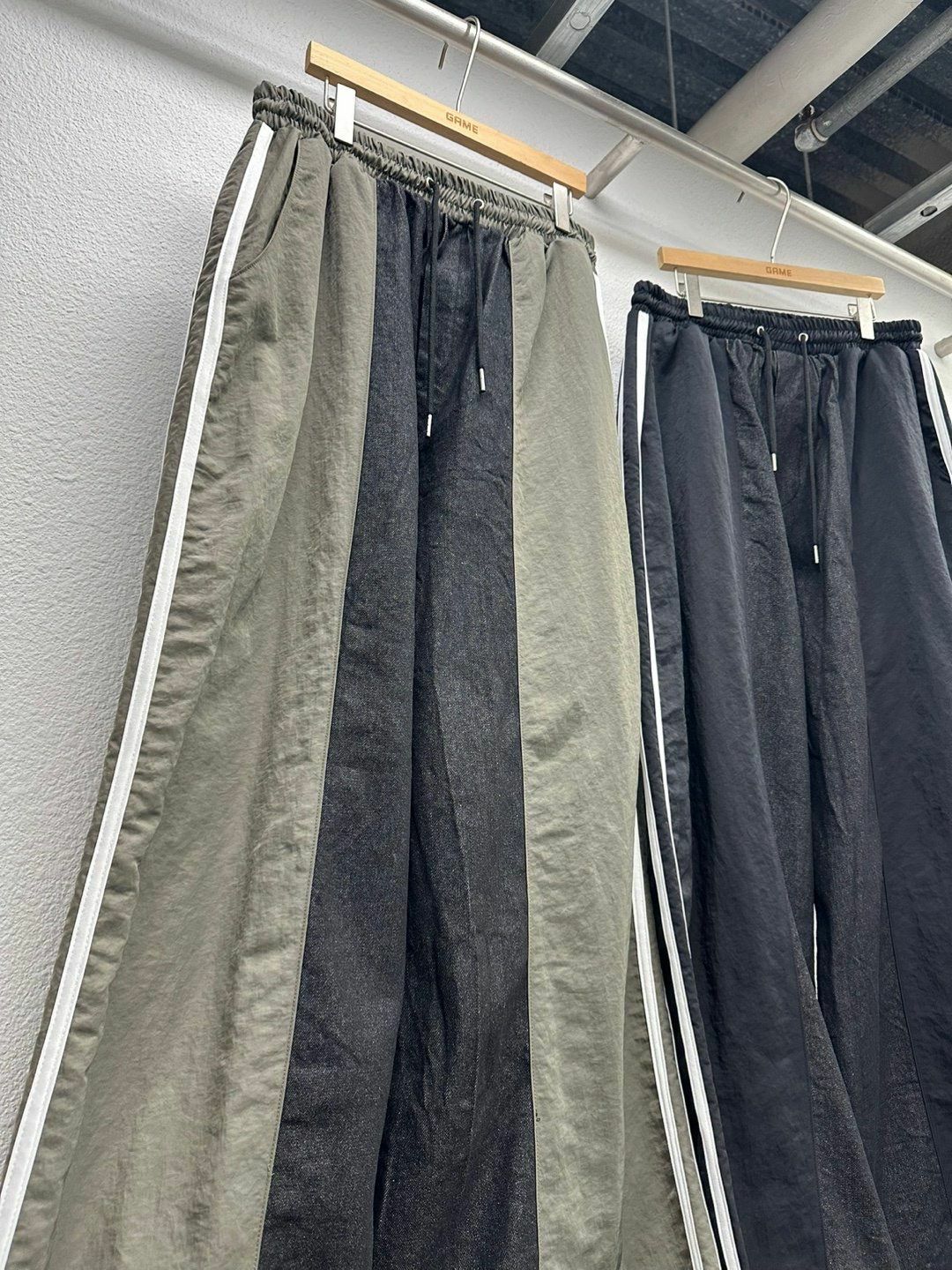 拼布雙間可束腳鬆身褲 GAME-040P