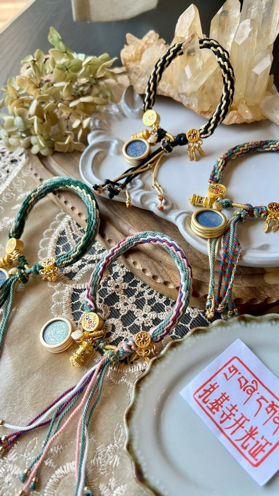 藏傳佛教開光唐卡編織手鍊