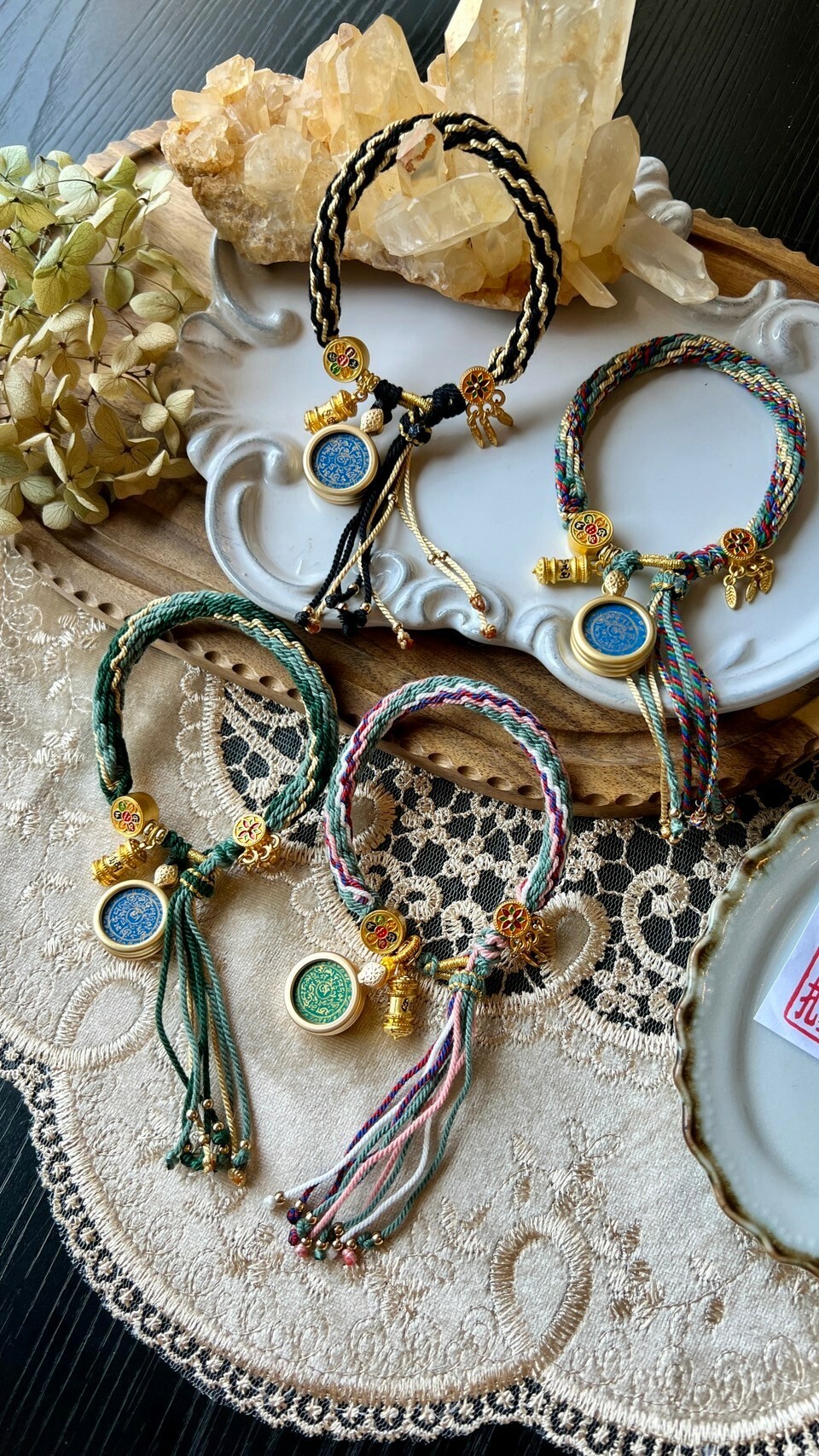 藏傳佛教開光唐卡編織手鍊