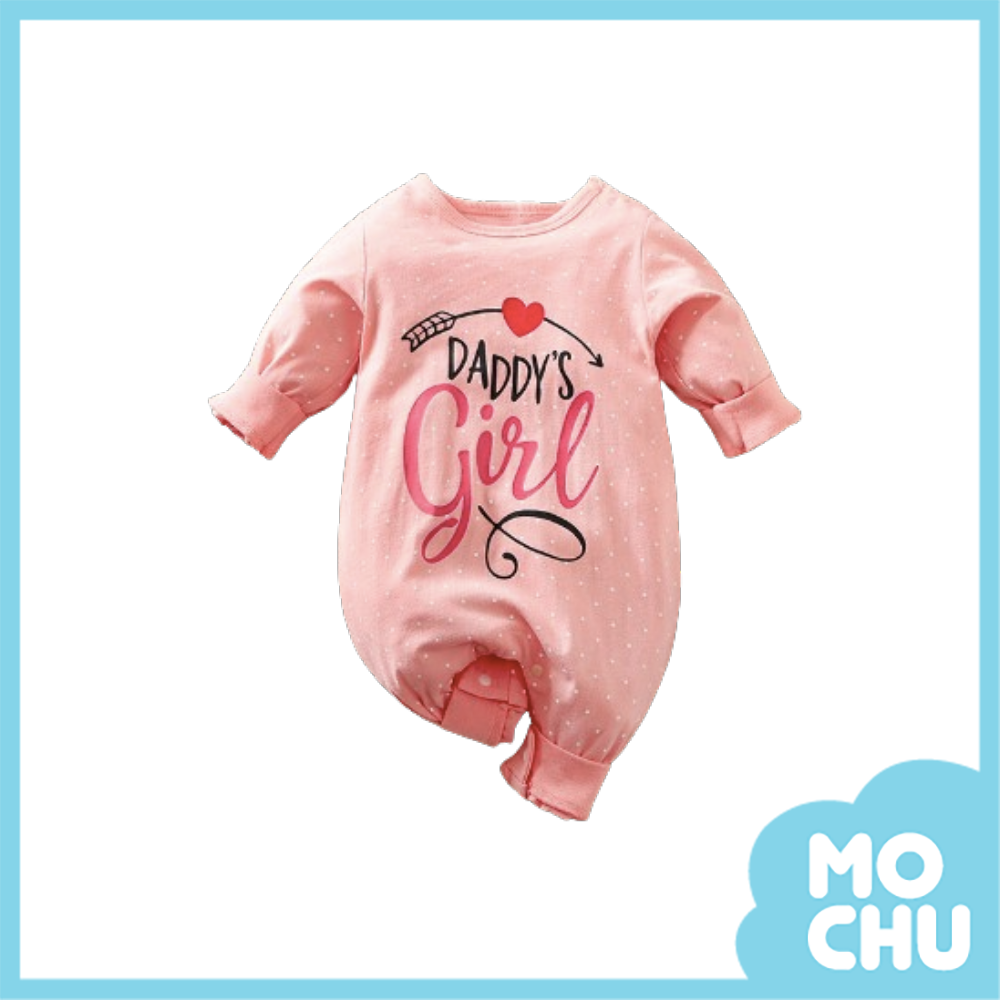 粉色女孩長袖連身衣