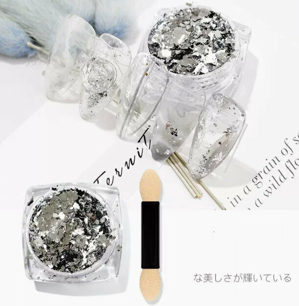 Hot selling nail art silver foil powder