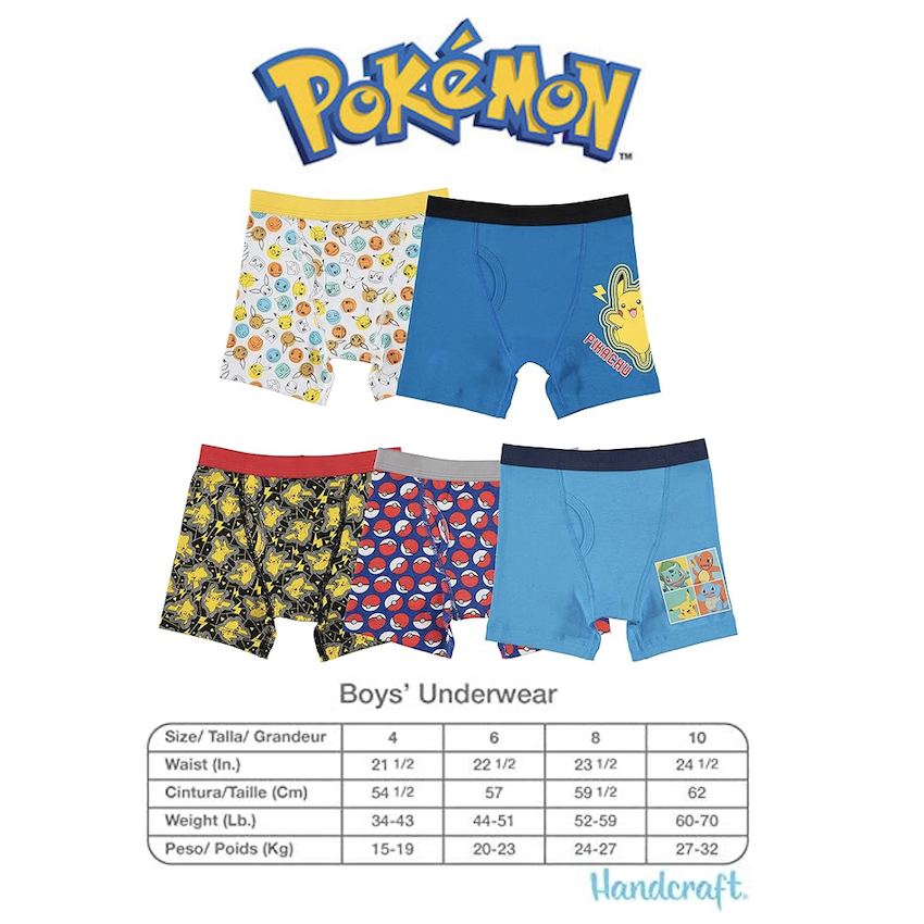 美國 Pokemon 男童內褲 (5 枚入)