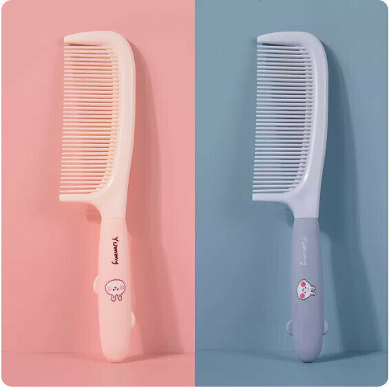 New style [pack of 2] home portable hair straightening comb (pink + blue) [size: 21.5*4.5cm]